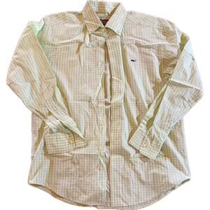 Vineyard Vines Whale Shirt Men's S Green Gingham Check Button Down Shirt‎